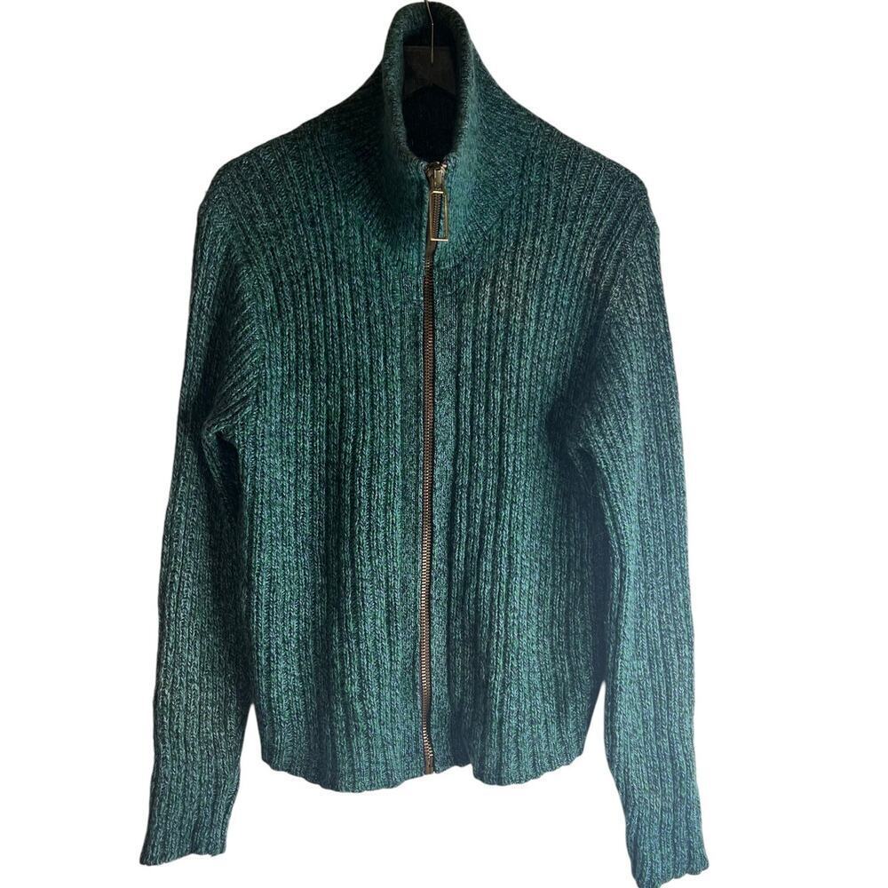 Vintage McBriar Cable Knit Full Zippered Turtleneck Size Women's Medium Sweater